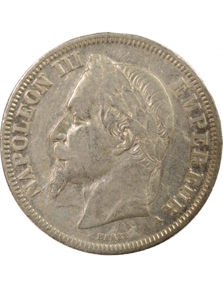 Napoléon III Tête laurée 2 francs Argent 1866 A - Paris