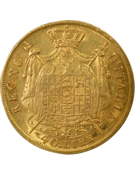 Roi d'Italie 40 lire Or 1810 M Milan