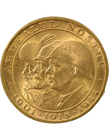 Roi de Roumanie Libération de l'Ardeal du Nord 20 lei Or 1944 B Bucarest