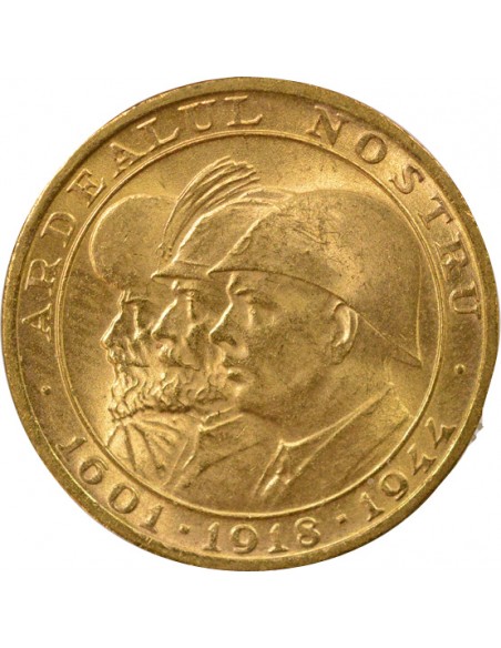 Roi de Roumanie Libération de l'Ardeal du Nord 20 lei Or 1944 B Bucarest