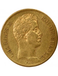 Charles X Tranche en Creux 40 francs Or 1830 A - Paris 2