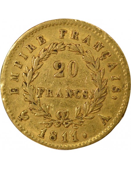 Roi d'Italie Empire 20 francs Or 1811 A - Paris