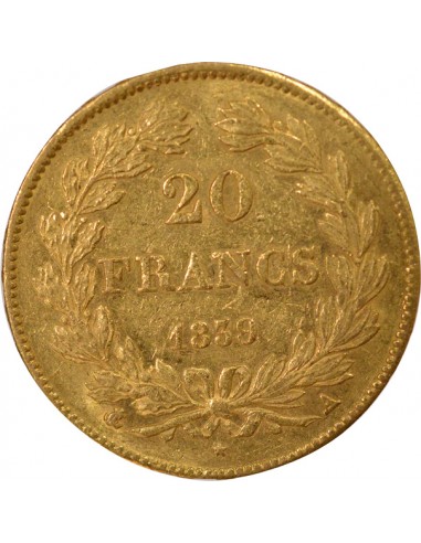 Louis-Philippe Ier Domard Type 20 francs Or 1839 A - Paris