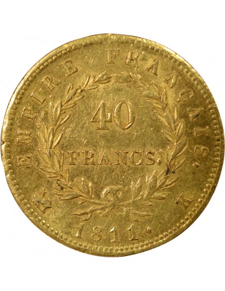 Roi d'Italie 40 francs Or 1811 K Bordeaux