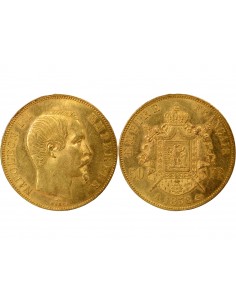 Napoléon III Tête nue 50 francs Or 1858 A - Paris