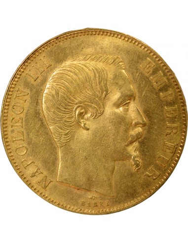 Napoléon III Tête nue 50 francs Or 1858 A - Paris