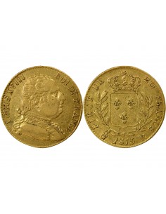 Louis XVIII Buste Habillé 20 francs Or 1815 Londres
