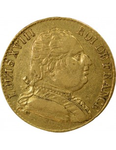Louis XVIII Buste Habillé 20 francs Or 1815 Londres 2