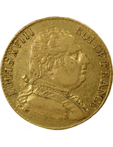 Louis XVIII Buste Habillé 20 francs Or 1815 Londres