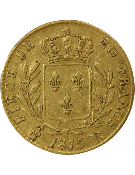 Louis XVIII Buste Habillé 20 francs Or 1815 Londres
