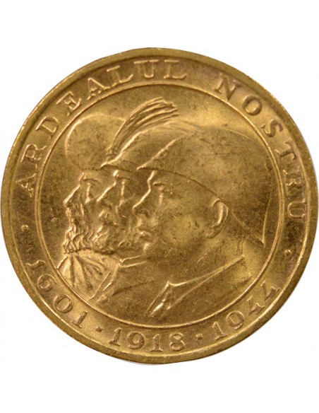 Roi de Roumanie Libération de l'Ardeal du Nord 20 lei Or 1944 B Bucarest