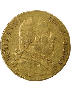 Louis XVIII Buste Habillé 20 francs Or 1815 L Bayonne 2