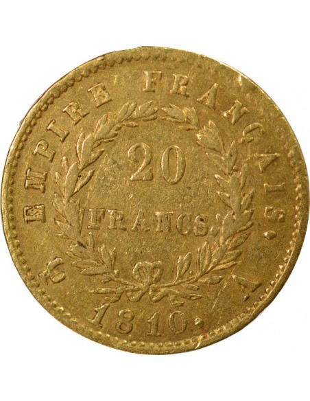 Roi d'Italie Empire  20 francs Or 1810 A - Paris