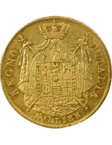 Roi d'Italie 40 lire Or 1812 M Milan