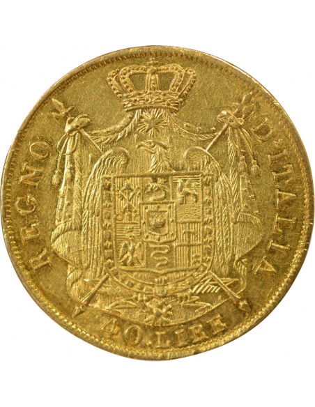 Roi d'Italie 40 lire Or 1812 M Milan