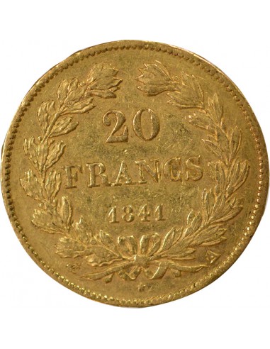 Louis-Philippe Ier Type Domard 20 francs Or 1841 A - Paris