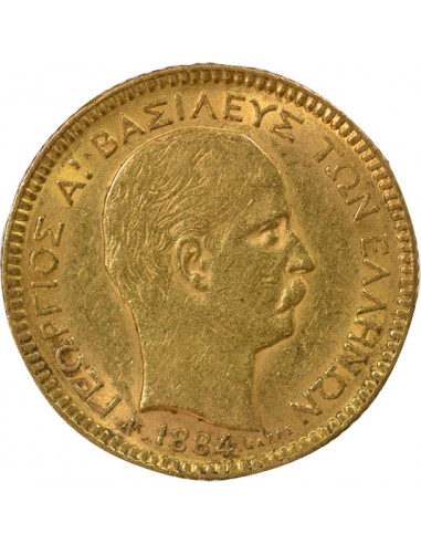 Grèce George I de Grèce 20 drachmai Or 1884 A Paris