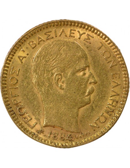 Grèce George I de Grèce 20 drachmai Or 1884 A Paris