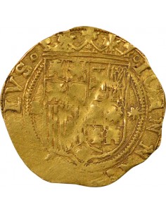 Espagne Jeanne et Charles V 1 escudo Or 1516-1556 S Séville 2