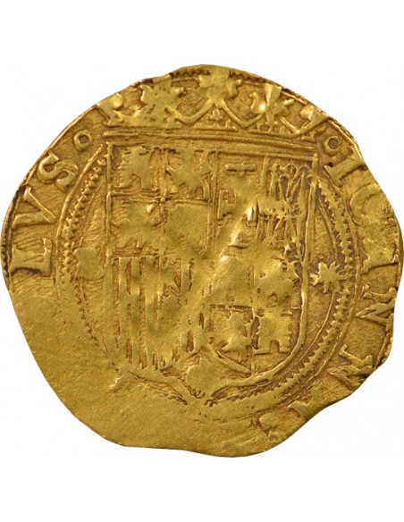 Espagne Jeanne et Charles V 1 escudo Or 1516-1556 S Séville