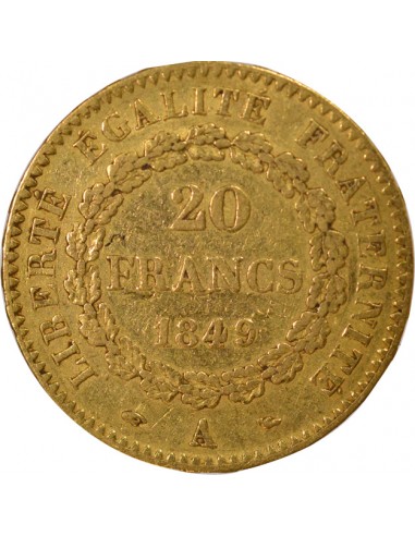 IIe République 20 francs Or 1849 A - Paris