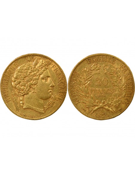 Céres - Demeter 20 francs Or 1850 A - Paris