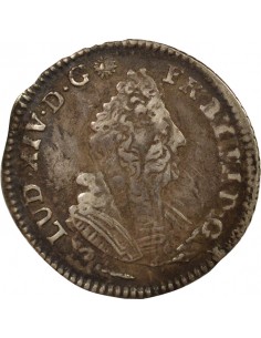 Louis XIV Aux Palmes Double Tournois Argent 1694 P Dijon 2