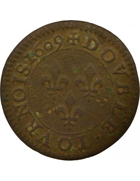 en Français Double Tournois Cuivre 1609 A - Paris