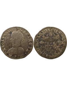 Charles IX 1er Type Double Tournois Argent 1564 E Tours