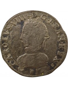 Charles IX 1er Type Double Tournois Argent 1564 E Tours 2