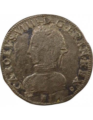 Charles IX 1er Type Double Tournois Argent 1564 E Tours