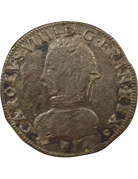 Charles IX 1er Type Double Tournois Argent 1564 E Tours