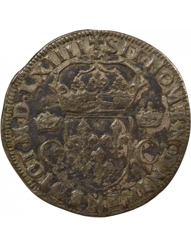 Charles IX 1er Type Double Tournois Argent 1564 E Tours
