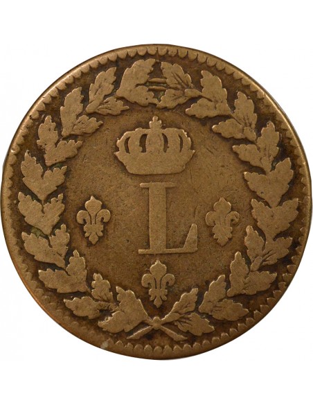 Louis XVIII Siège de Strasbourg 1 décime Bronze 1815 BB Strasbourg