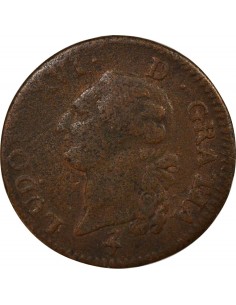 Louis XVI A l'Ecu Double Tournois Cuivre 1791 A - Paris 2