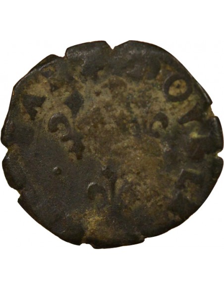 Henri III Type 2 Double Tournois Cuivre 1587 D Lyon