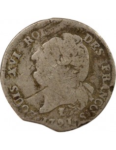 Louis XVI Au Génie Double Tournois Argent 1791 I Limoges 2