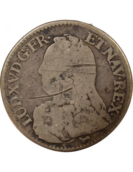 Louis XV Au Buste habillé Double Tournois Argent 1728 A - Paris