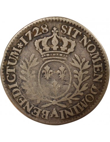 Louis XV Au Buste habillé Double Tournois Argent 1728 A - Paris