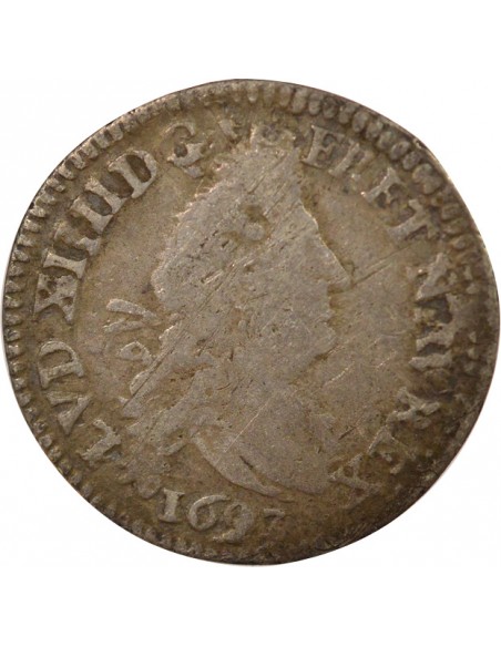 Louis XIV aux Deux L Double Tournois Argent 1693 A - Paris