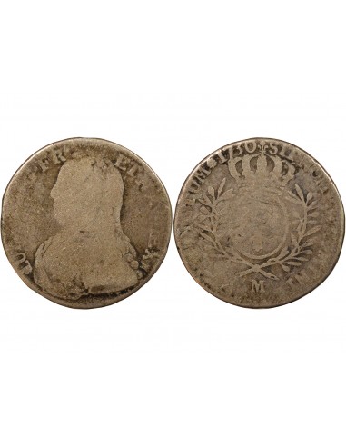 Louis XV Au Buste Habillé Double Tournois Argent 1730 M Toulouse