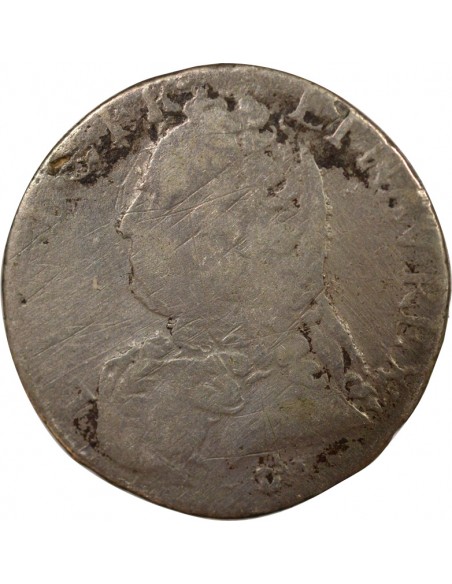 Louis XV Au Buste Habillé Double Tournois Argent 1728 & Aix-en-Provence