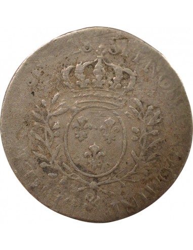 Louis XV Au Buste Habillé Double Tournois Argent 1728 & Aix-en-Provence