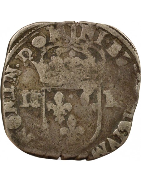 Henri III Croix de Face Double Tournois Billon 1585 F Angers