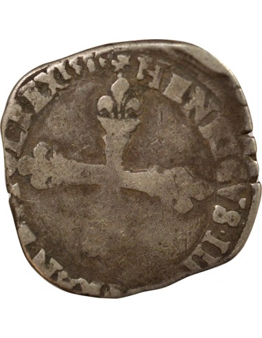 Henri III Croix de Face Double Tournois Billon 1585 F Angers