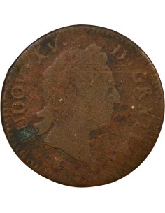 Louis XV A la Vieille Tête Double Tournois Cuivre 1772 I Limoges 2