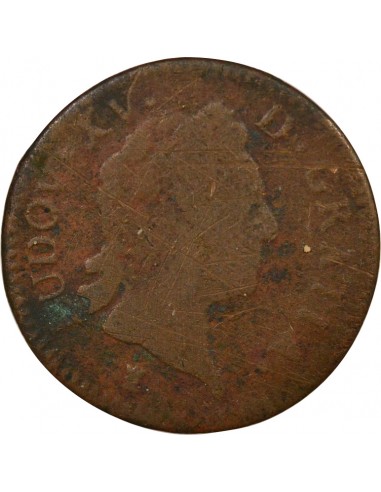 Louis XV A la Vieille Tête Double Tournois Cuivre 1772 I Limoges