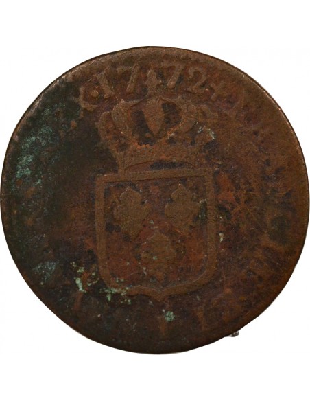 Louis XV A la Vieille Tête Double Tournois Cuivre 1772 I Limoges