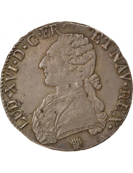 Louis XVI au Buste Habillé ecu Argent 1784 I Limoges