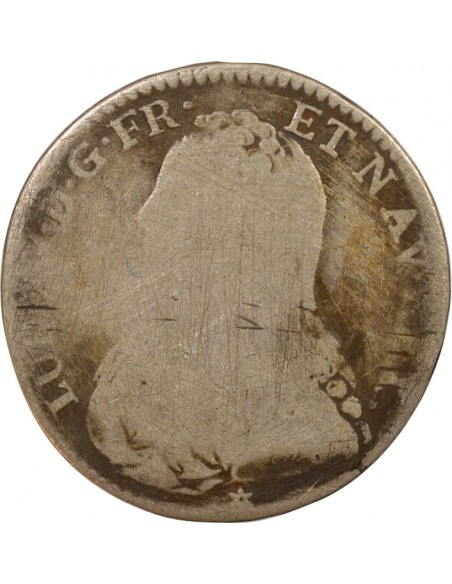 Louis XV Au Buste Habillé Double Tournois Argent 1733 C Caen